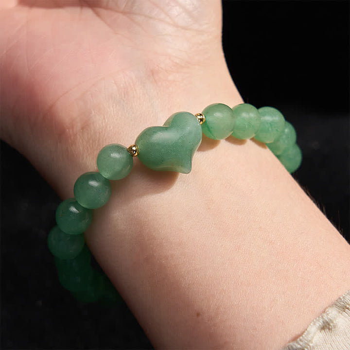 Buddha Stones Natural Amethyst Green Aventurine Tiger Eye Strawberry Quartz Love Heart Spiritual Bracelet - image 14