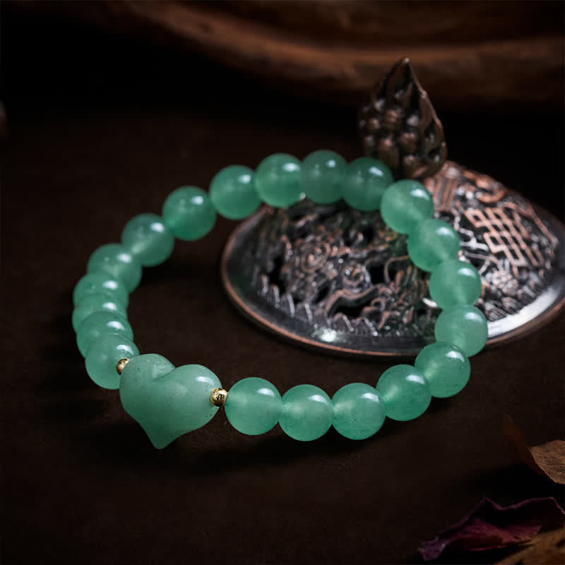 Buddha Stones Natural Amethyst Green Aventurine Tiger Eye Strawberry Quartz Love Heart Spiritual Bracelet - image 13