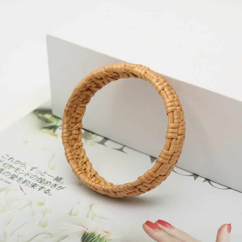 Buddha Stones Handwoven Rattan Bohemian Resort Wide Bracelet Bangle - image 7