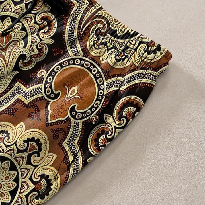 Buddha Stones Cotton Mandala Paisley Geometry Pattern Men's Tapered Pants With Pockets - image 2