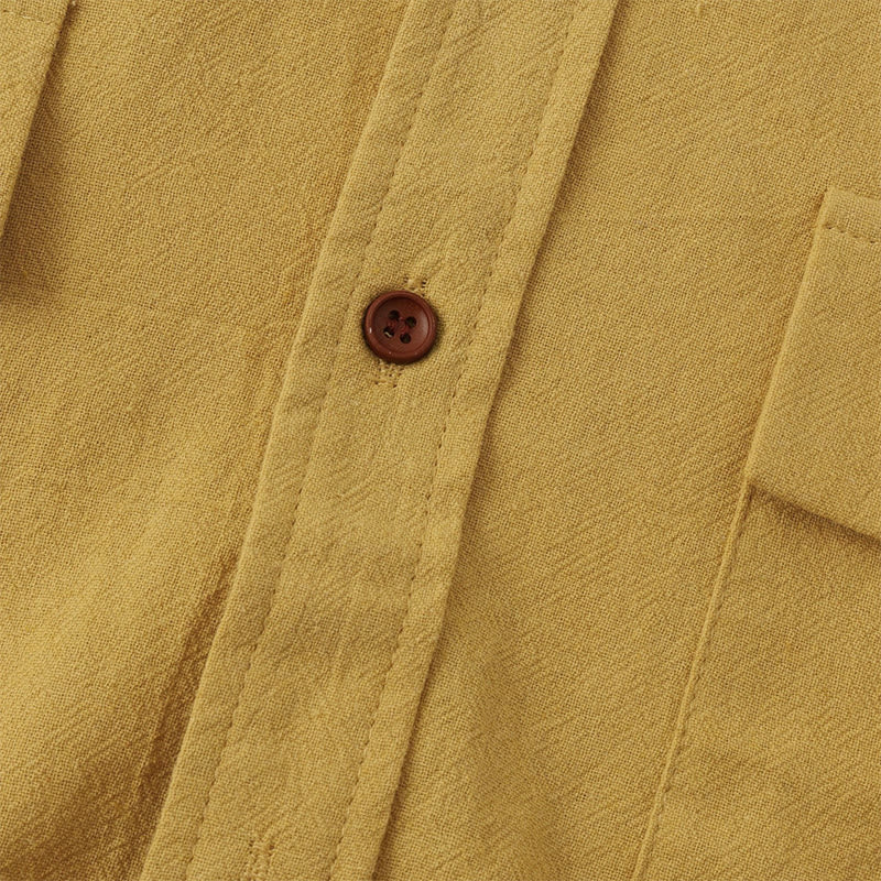 Buddha Stones Summer Casual Solid Buttons Men's Short Sleeve Shirts With Decorative Pockets - image 5
