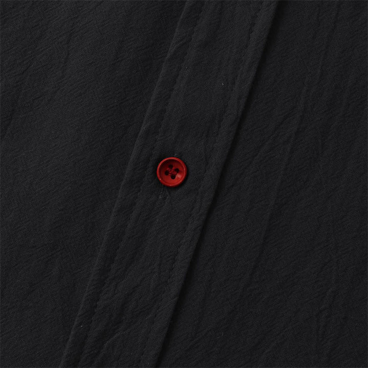 Buddha Stones Summer Casual Solid Buttons Men's Short Sleeve Shirts With Decorative Pockets - image 12