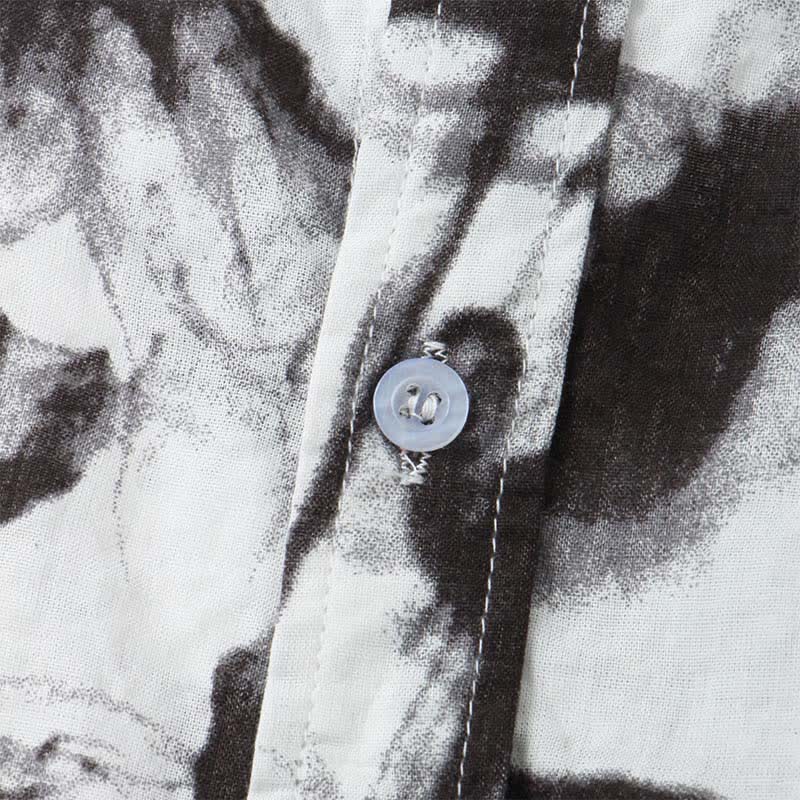 Buddha Stones Summer Casual Button-Up Ink Print Men's Short Sleeve Shirts - image 5