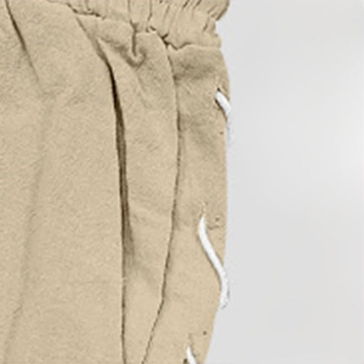 Buddha Stones Summer Casual Drawstring Side Slit Solid Bermuda Shorts Men's Straight Leg Pants With Pockets - image 6