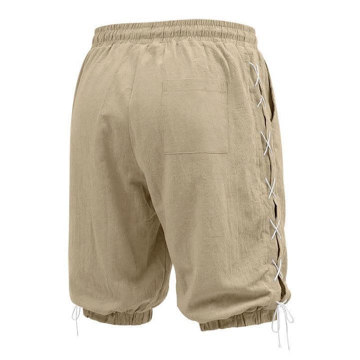 Buddha Stones Summer Casual Drawstring Side Slit Solid Bermuda Shorts Men's Straight Leg Pants With Pockets - image 2