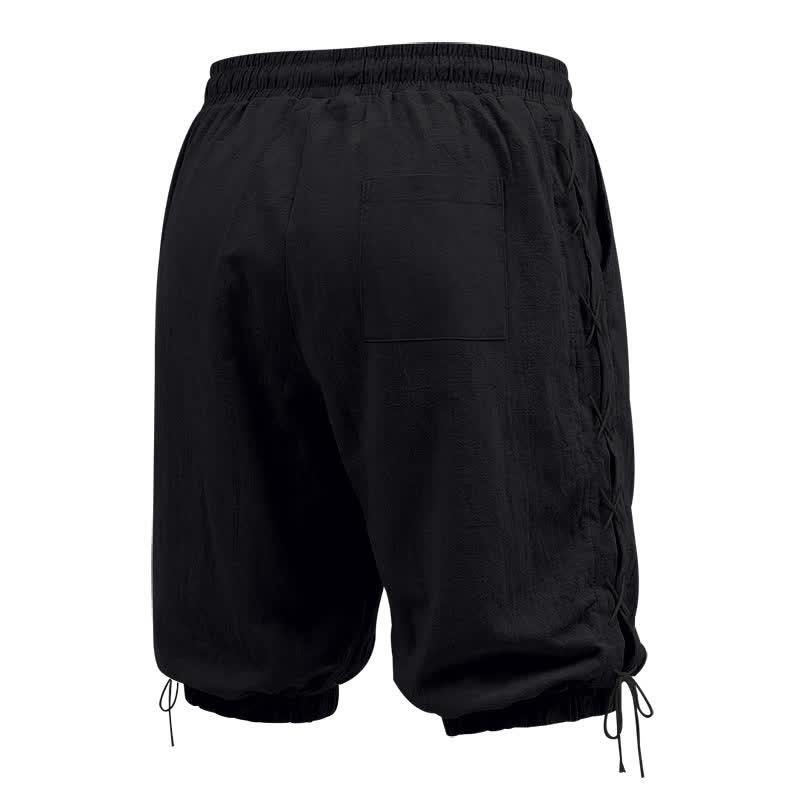 Buddha Stones Summer Casual Drawstring Side Slit Solid Bermuda Shorts Men's Straight Leg Pants With Pockets - image 11