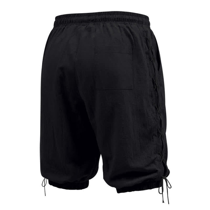 Buddha Stones Summer Casual Drawstring Side Slit Solid Bermuda Shorts Men's Straight Leg Pants With Pockets - image 11