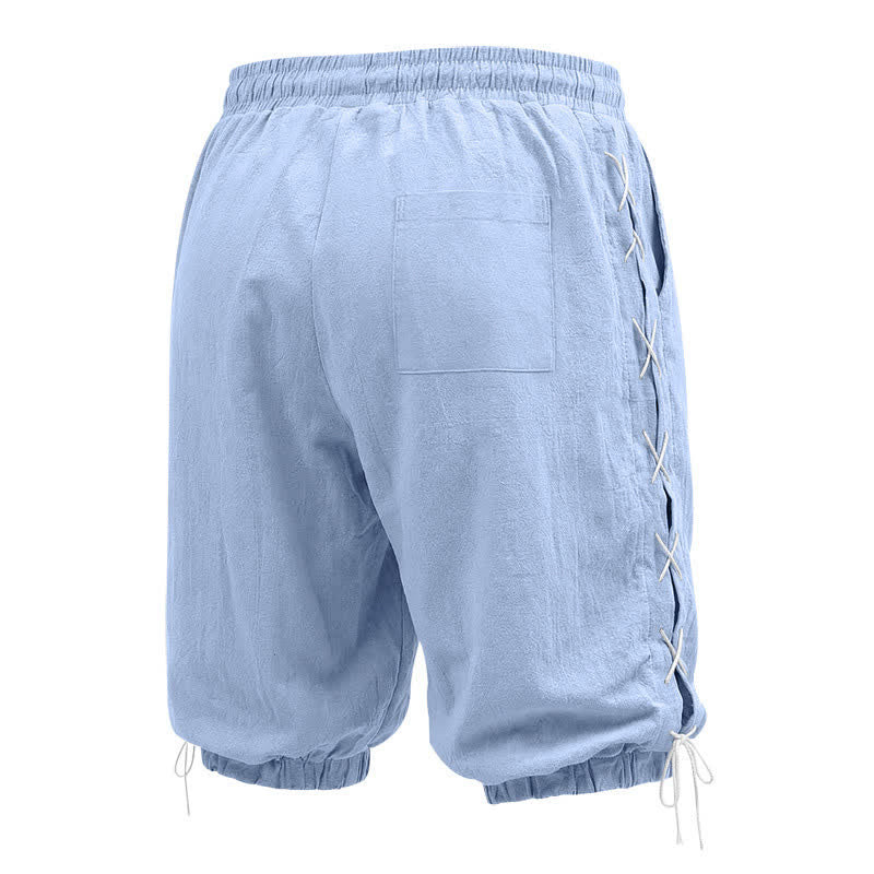 Buddha Stones Summer Casual Drawstring Side Slit Solid Bermuda Shorts Men's Straight Leg Pants With Pockets - image 18