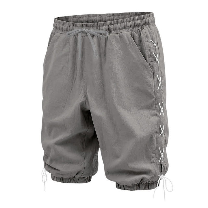 Buddha Stones Summer Casual Drawstring Side Slit Solid Bermuda Shorts Men's Straight Leg Pants With Pockets - image 36