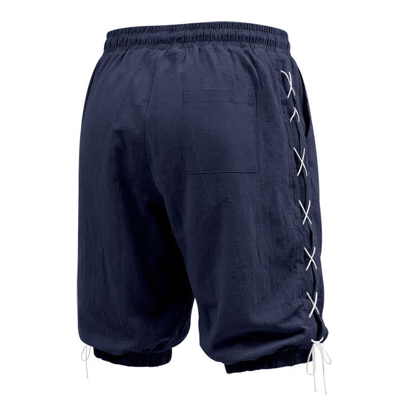 Buddha Stones Summer Casual Drawstring Side Slit Solid Bermuda Shorts Men's Straight Leg Pants With Pockets - image 45