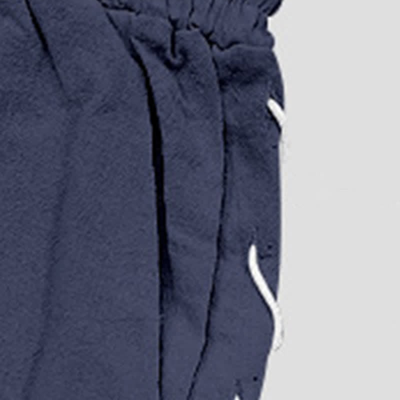 Buddha Stones Summer Casual Drawstring Side Slit Solid Bermuda Shorts Men's Straight Leg Pants With Pockets - image 47