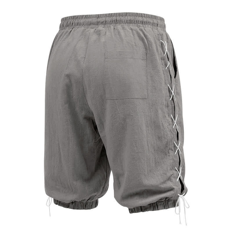 Buddha Stones Summer Casual Drawstring Side Slit Solid Bermuda Shorts Men's Straight Leg Pants With Pockets - image 37