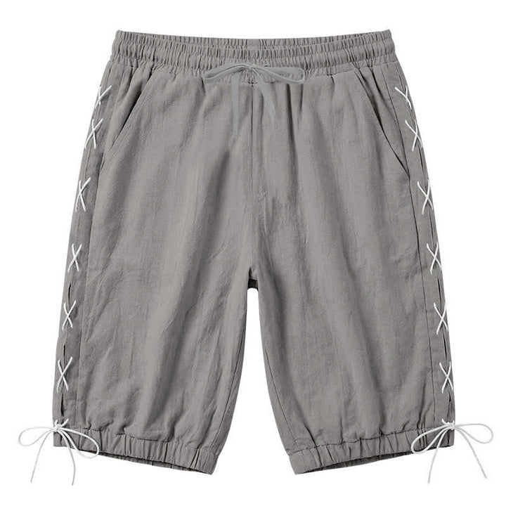 Buddha Stones Summer Casual Drawstring Side Slit Solid Bermuda Shorts Men's Straight Leg Pants With Pockets - Gray - US/UK/AU44，EU54 (3XL) - image 35
