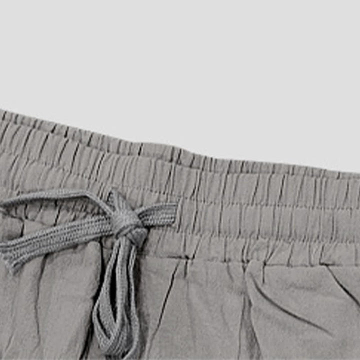 Buddha Stones Summer Casual Drawstring Side Slit Solid Bermuda Shorts Men's Straight Leg Pants With Pockets - image 39