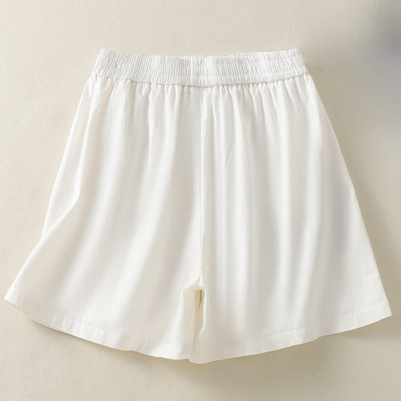 Buddha Stones Summer Casual Decorative Buttons Solid Women's Shorts With Pockets - image 15