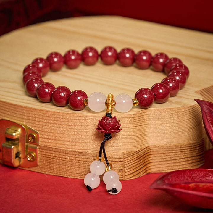 Buddha Stones Cinnabar Lotus Enlightenment Bracelet - image 9