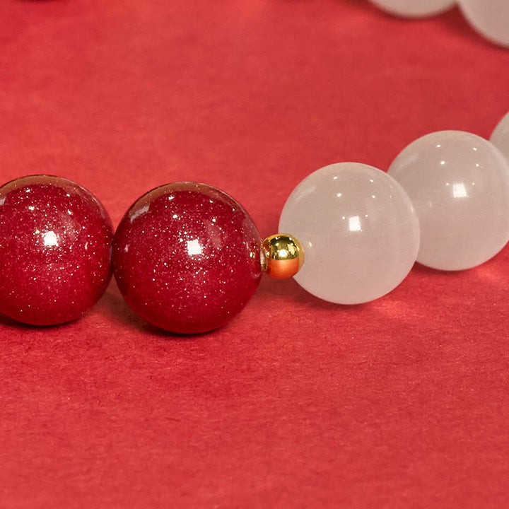 Buddha Stones Cinnabar White Cat's Eye Calm Bracelet - image 8