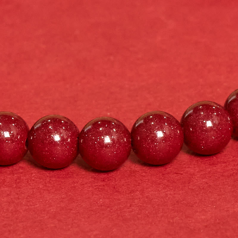 Buddha Stones Cinnabar White Cat's Eye Calm Bracelet - image 11