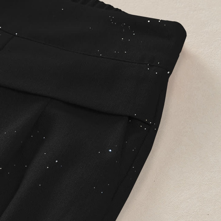 Buddha Stones Cotton Linen Lotus Crane Pattern Women's Elastic Waist Wide Leg Pants With Pockets - image 2