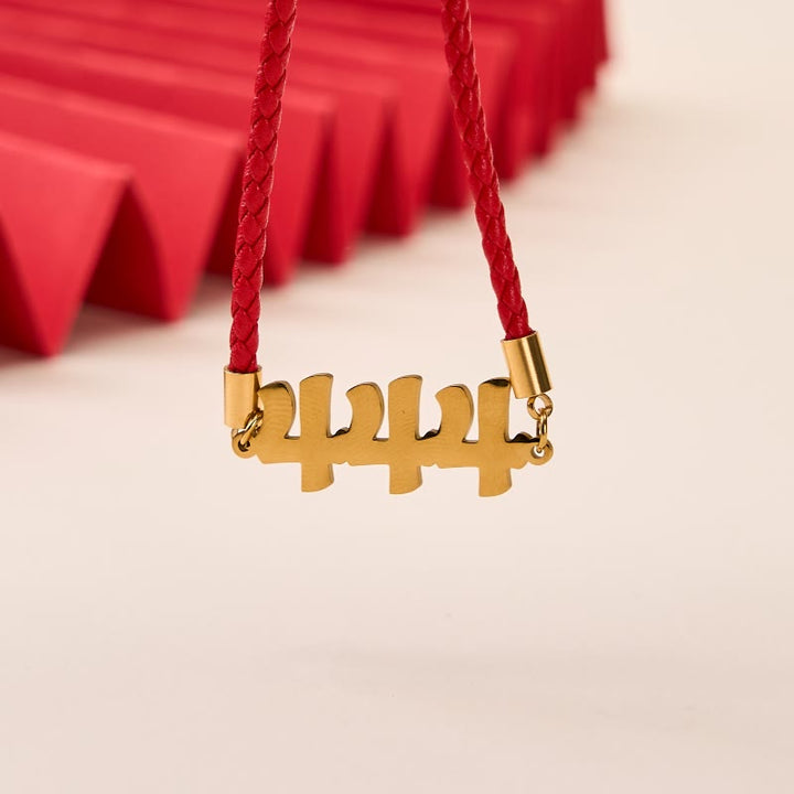 Buddha Stones Angel Numbers Titanium Steel Adjustable String Faith Necklace Pendant - 444(Wrist Circumference: 15-20cm) - Golden Red Rope - image 8