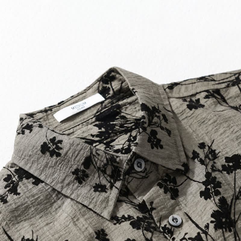 Buddha Stones Summer Casual Button-Up Floral Men's Short Sleeve Shirt With Decorative Pocket - image 3
