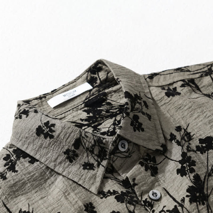 Buddha Stones Summer Casual Button-Up Floral Men's Short Sleeve Shirt With Decorative Pocket - image 3