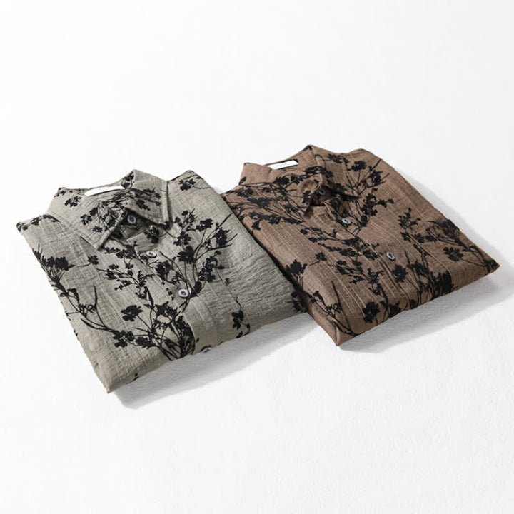 Buddha Stones Summer Casual Button-Up Floral Men's Short Sleeve Shirt With Decorative Pocket - image 17