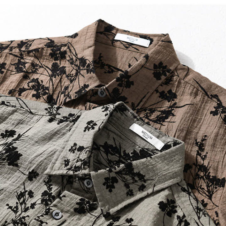 Buddha Stones Summer Casual Button-Up Floral Men's Short Sleeve Shirt With Decorative Pocket - image 19