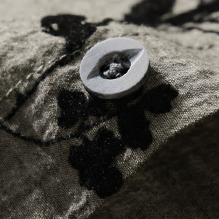 Buddha Stones Summer Casual Button-Up Floral Men's Short Sleeve Shirt With Decorative Pocket - image 4