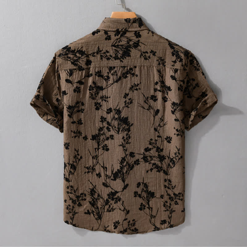 Buddha Stones Summer Casual Button-Up Floral Men's Short Sleeve Shirt With Decorative Pocket - image 9
