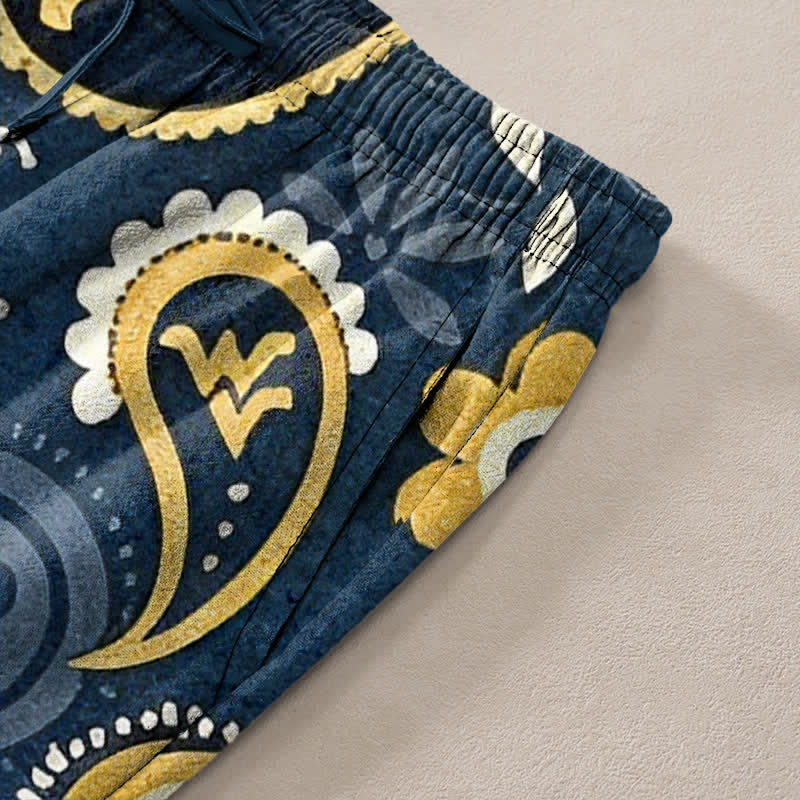 Buddha Stones Cotton Paisley Floral Pattern Men's Tapered Pants With Pockets - image 3
