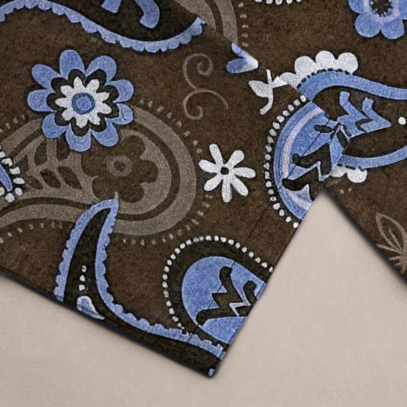 Buddha Stones Cotton Paisley Floral Pattern Men's Tapered Pants With Pockets - image 6