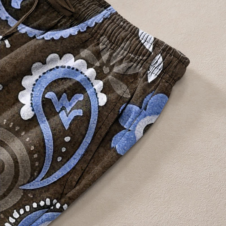 Buddha Stones Cotton Paisley Floral Pattern Men's Tapered Pants With Pockets - image 7