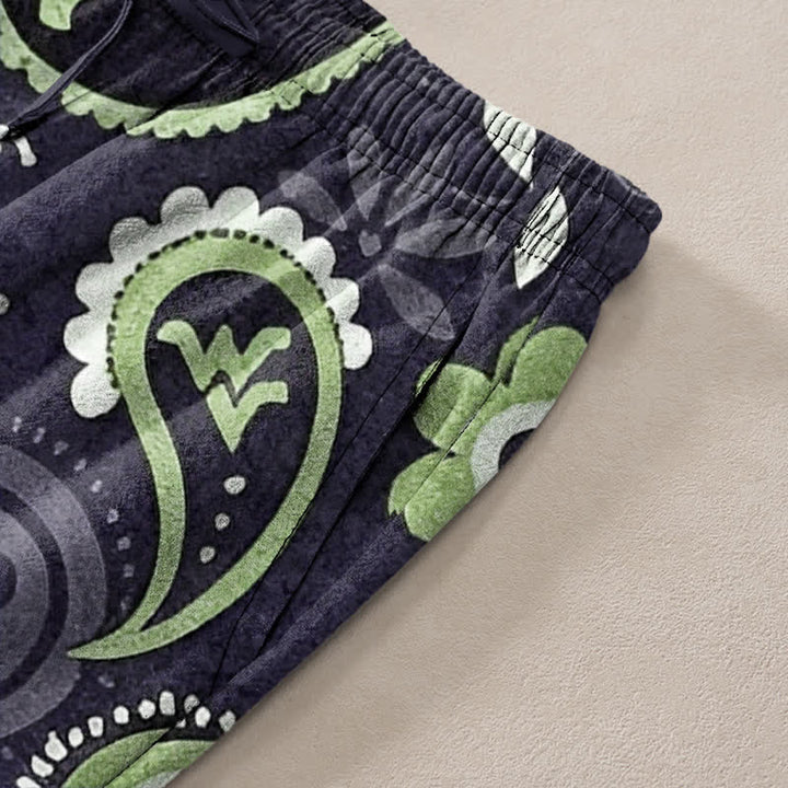 Buddha Stones Cotton Paisley Floral Pattern Men's Tapered Pants With Pockets - image 11