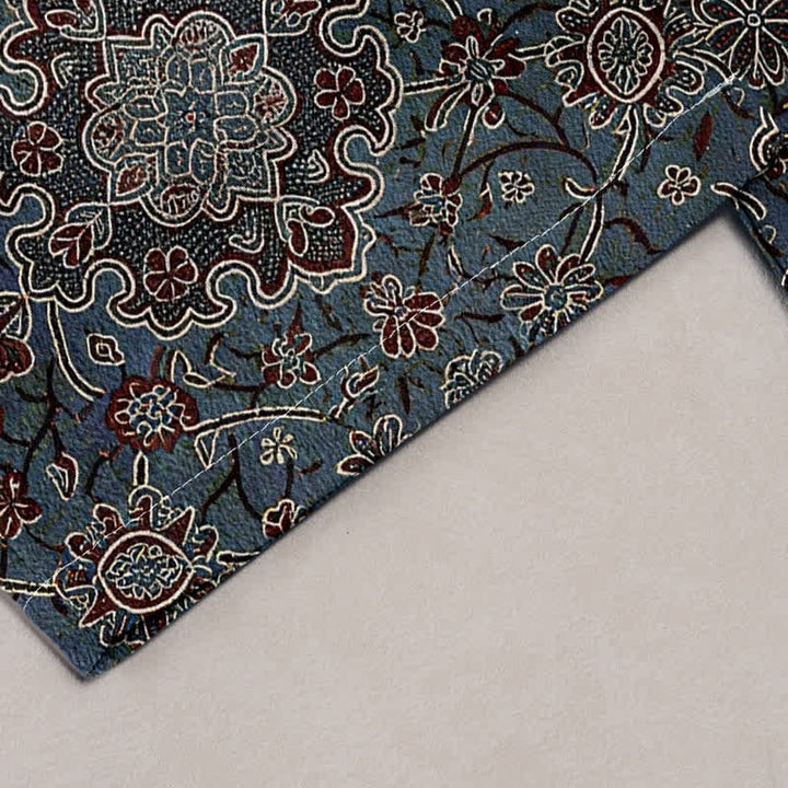 Buddha Stones Pure Cotton Bohemian Floral Pattern Women's Elastic Waist Pants With Pockets - image 1