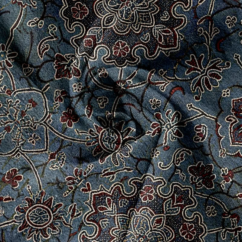 Buddha Stones Pure Cotton Bohemian Floral Pattern Women's Elastic Waist Pants With Pockets - image 2