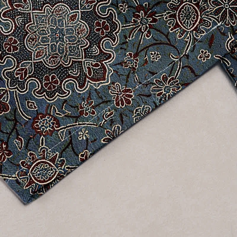 Buddha Stones Pure Cotton Bohemian Floral Pattern Women's Elastic Waist Pants With Pockets - image 1