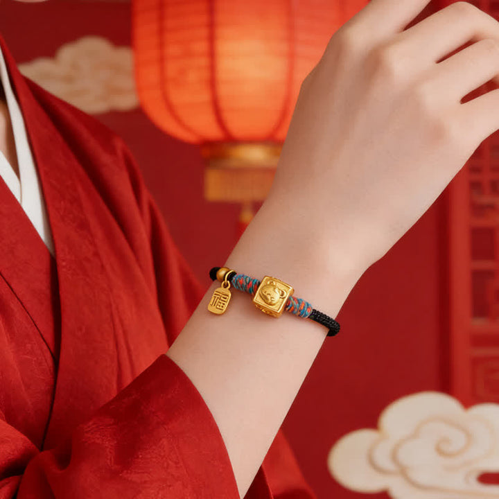 Buddha Stones Handmade Three Harmony Chinese Zodiac Protection Red String Bracelet - image 16