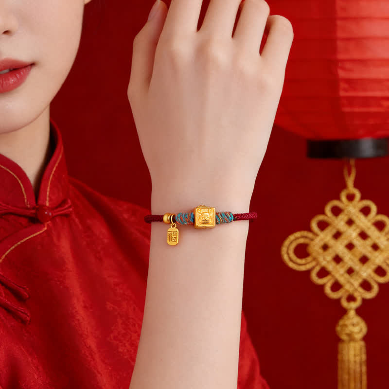 Buddha Stones Handmade Red String Chinese Zodiac Luck Fu Charm Bracelet - image 17