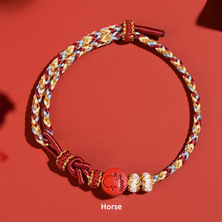 Buddha Stones Cinnabar Chinese Zodiac Concentration Hand-Woven Red String Bracelet - Horse(Energy ♥ Freedom) - Cinnabar(Blessing♥Calm) - image 11