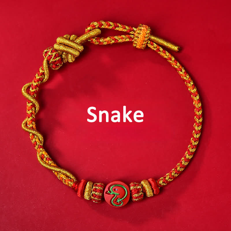 Buddha Stones Cinnabar Chinese Zodiac Blessing Hand-Woven Red String Bracelet - Chinese Zodiac(Protection ♥ Vitality) - Snake - Cinnabar(Blessing♥Calm) - image 10