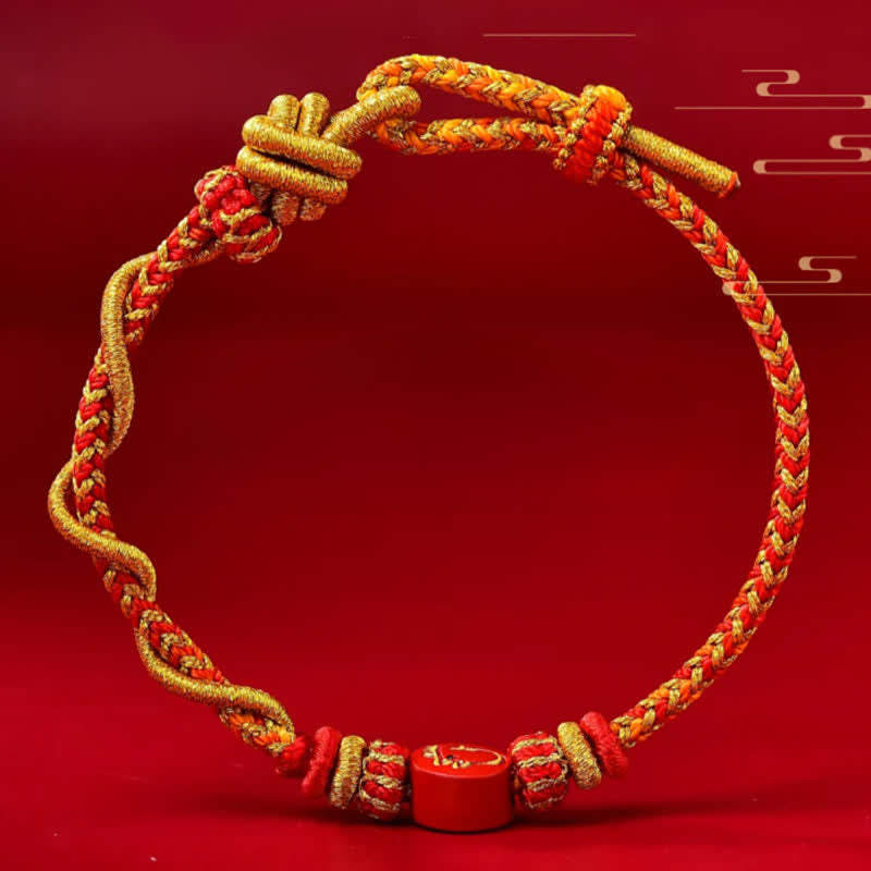 Buddha Stones Cinnabar Chinese Zodiac Blessing Hand-Woven Red String Bracelet - image 16