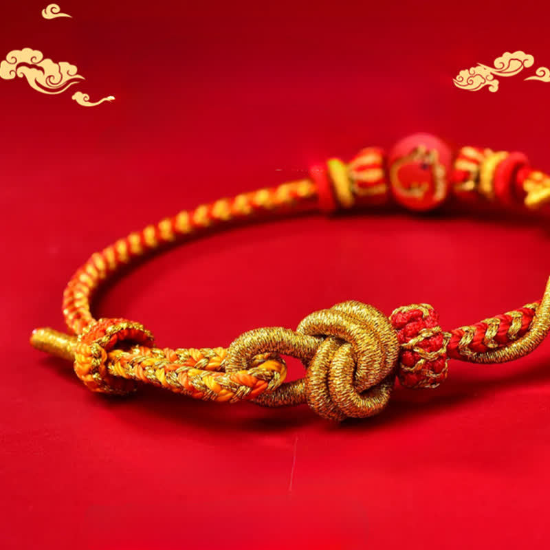 Buddha Stones Cinnabar Chinese Zodiac Blessing Hand-Woven Red String Bracelet - image 17