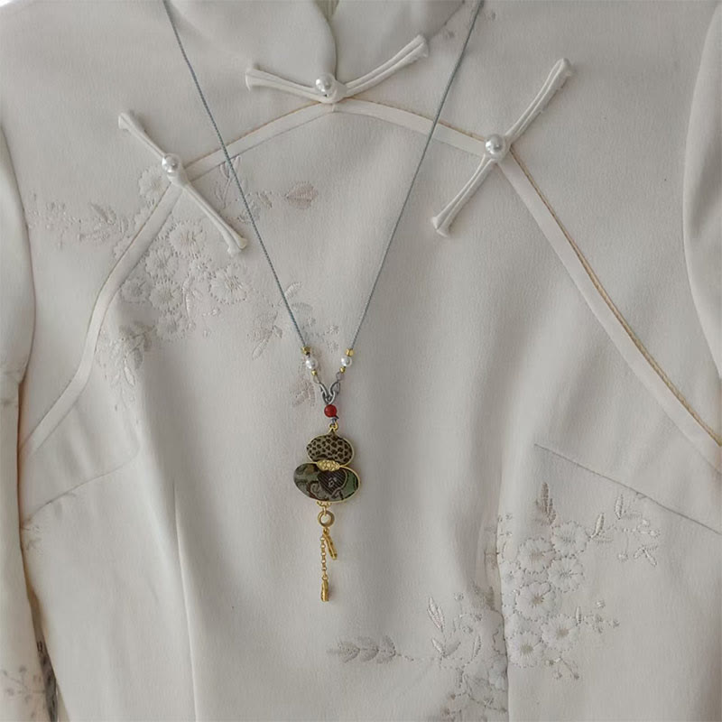 Buddha Stones Song Brocade Gourd Elegant Necklace - image 1