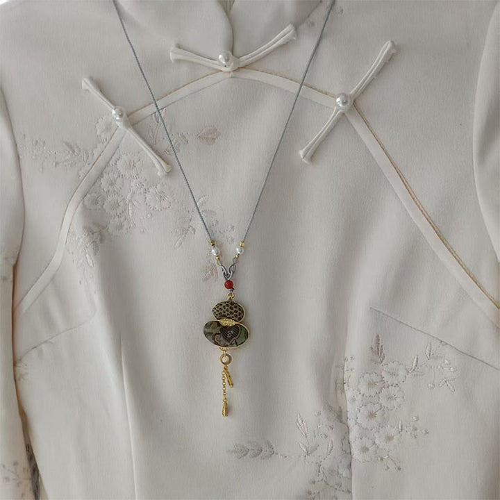 Buddha Stones Song Brocade Gourd Elegant Necklace - image 1