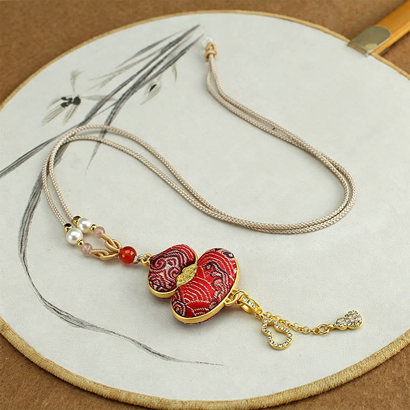 Buddha Stones Song Brocade Gourd Elegant Necklace - image 5