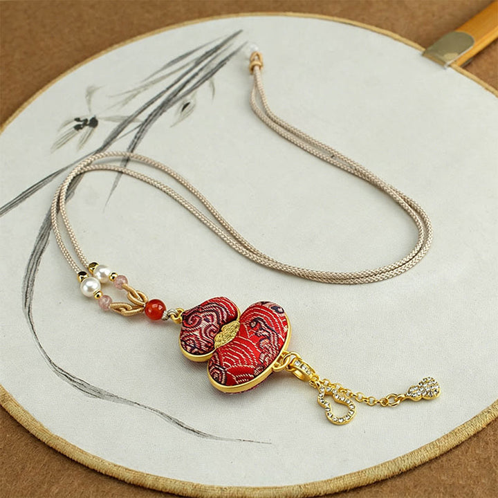 Buddha Stones Song Brocade Gourd Elegant Necklace - image 5