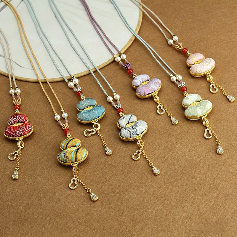 Buddha Stones Song Brocade Gourd Elegant Necklace - image 0