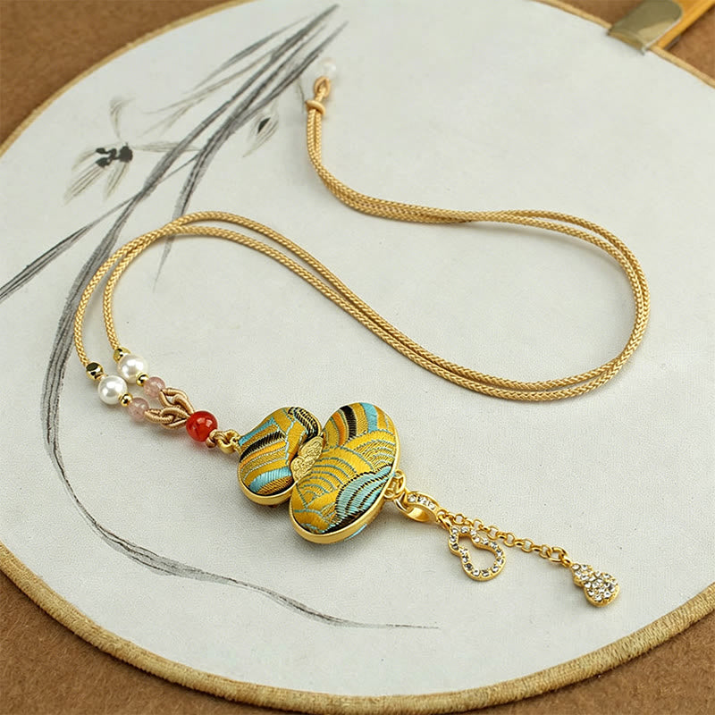 Buddha Stones Song Brocade Gourd Elegant Necklace - image 4