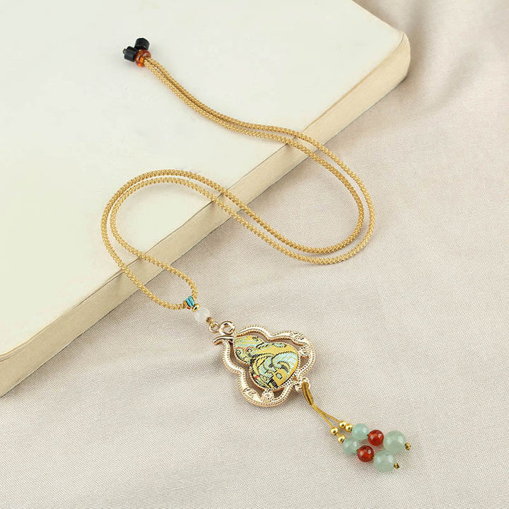 Buddha Stones Song Brocade Gourd Health Necklace - image 8